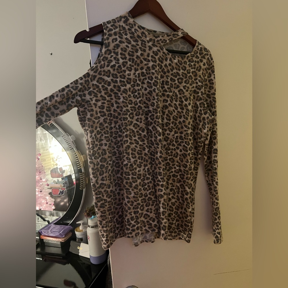 cheetah cut out top